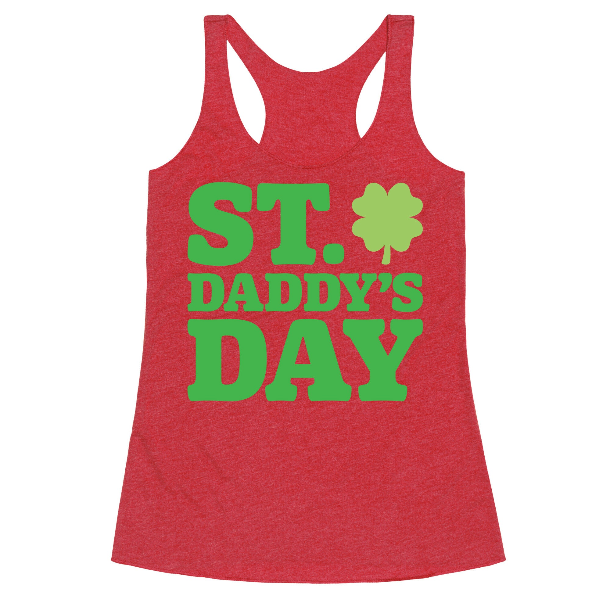 St. Daddy's Day White Print Racerback Tank